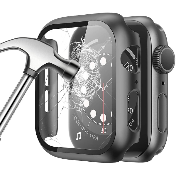 Glas+ cover för Apple Watch Case 45 mm Iwatch Tillbehör Skärmskydd Apple Watch Serie 7 green