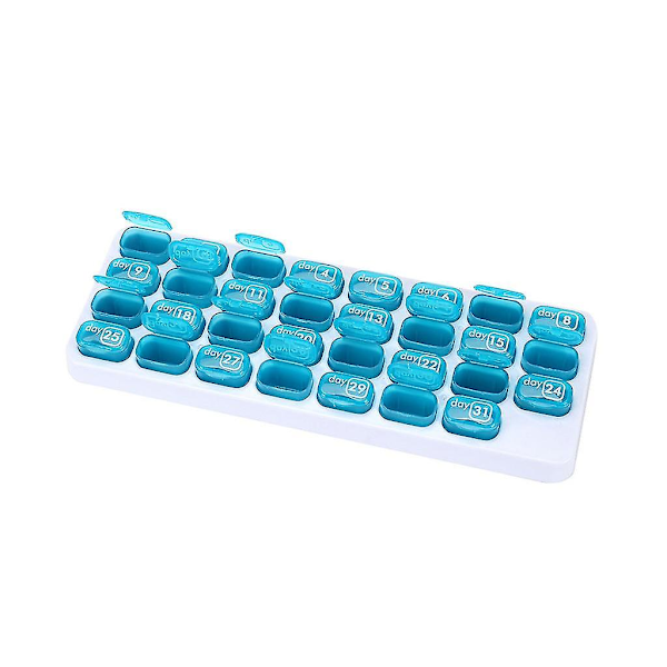 Pill Box 31 Days Pill Dispenser Organizer Veckoförvaringsbox Extra Large Monthly Pill Organizer