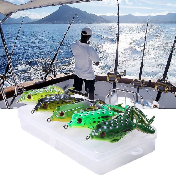 5 st Groda Lure Ray Groda Topwater Fishing Crankbait Lures Artificiellt mjukt bete 5.5cm 15g