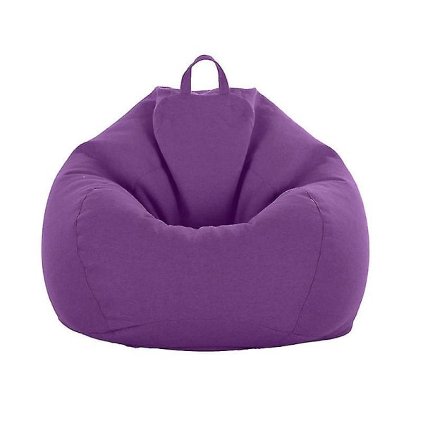 No Fylling Bean Bag Tvättbar Lazy Sofa Cloth Beanbag Cover purple