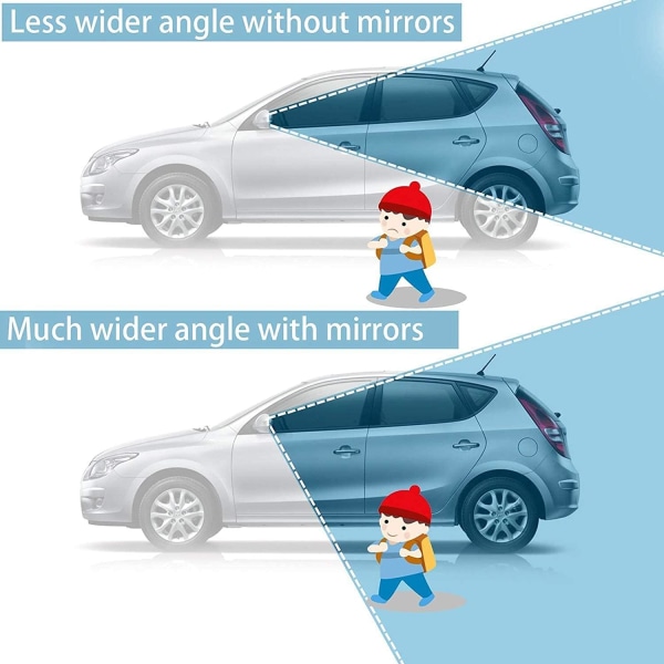 2st Döda vinkel sidospegel, vattentät HD glas Döda vinkel speglar, justerbar 360° vidvinkel sido bak Universal bil lastbil SUV Trafiksäkerhet