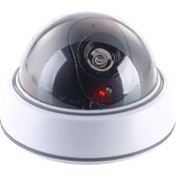 Kamera Atrappe Dome Säkerhetskameradocka med genomskinlig kupol och led (dummykamera)