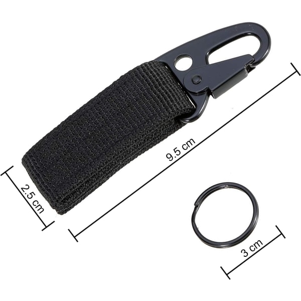 5-pack Taktisk Utrustning Karabinklipp Lanyard Karabinkrok Nylonvävband Spänne Bältesklämma black