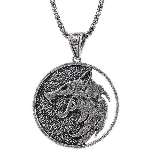 Medaljonghalsband Wolf Pendant Kvinnor Män Punk Smycken Pendant Wolf Metal Chain Cosplay