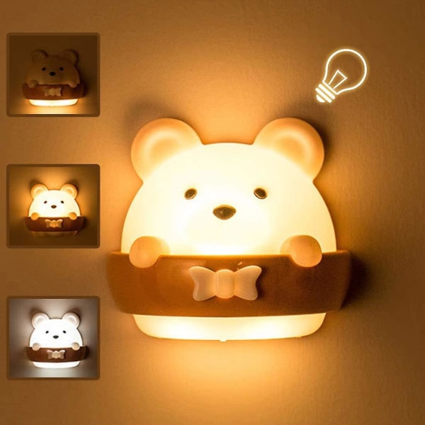 Baby nattlampa, nattlampa i sovrummet, bärbar nattlampa för barn, bärbar USB uppladdningsbar nattlampa Gult ljus för läsning