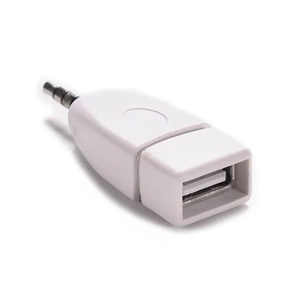 Omvandlaradapter USB 2.0 hona till 3.5 mm hane Aux Audio Slitstarkt bilkontaktuttag