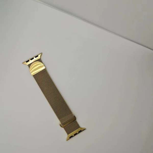 Används för Applewatch Apple Watch Rem Magnetic Double Band Metal iwatch Starlight Milanese Weaving golden