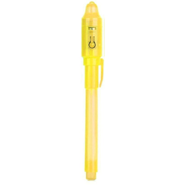 10 st Invisible Ink Pens Party Bag Refills, Spy Pens för barn med UV-ljus, Invisible Ink Magic Pens för att skriva hemliga meddelanden yellow