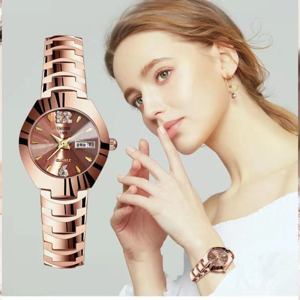 Watch elegant i enfärgad minimalistisk watch, perfekt för alla hjärtans dag födelsedagspresent Rose gold
