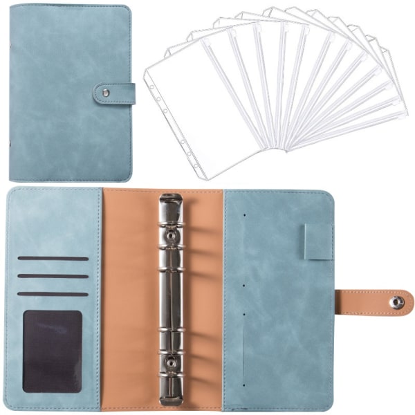 Notebookpärm Budgetplanerare Cover med 12 delar pärmficka Personlig kassa Budgetkuvert System 6-håls pärmmapp green