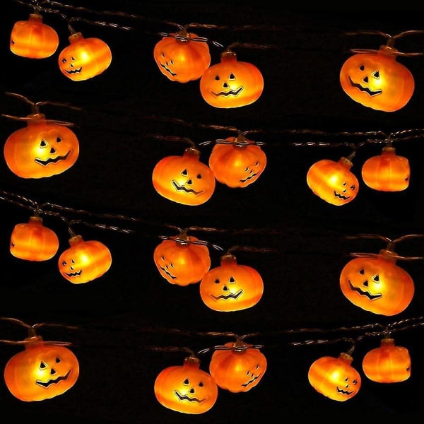 Halloween String Lights, 10ft 20led Pumpkin Lights Batteridrivna pumpa Lights For Hallowe
