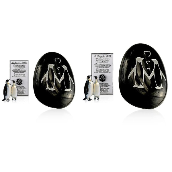 Positivitet Penguin Pebble personligt glas souvenir prydnad för en kärlek small