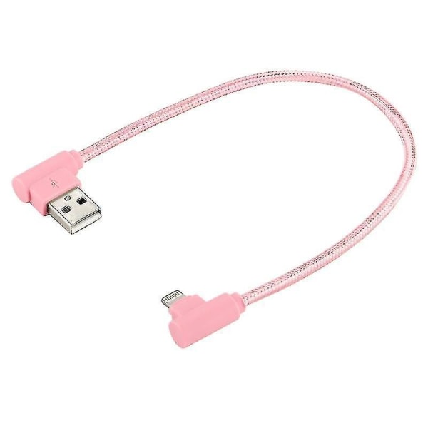 25 cm Nylon Weave Style USB till 8-stifts dubbel armbågsladdningskabel, för iPhone X / iPhone 8 & 8