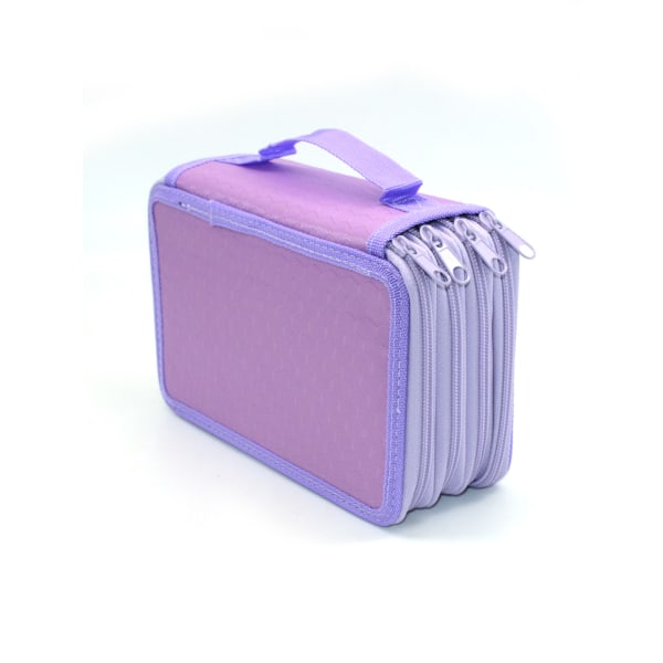 4 lager penna förvaringsbox väska Stor kapacitet case Organizer purple