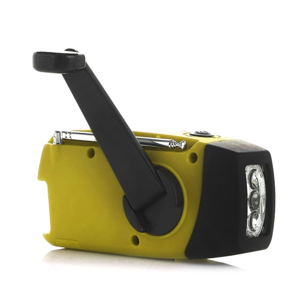 Solradio, multifunktionell bärbar utomhusradio handvev yellow