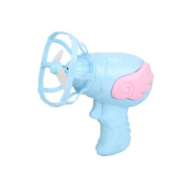 Angel bubble maskin, elektrisk fläkt bubbel pistol, används för fester, födelsedagar, utomhus och inomhus, blå