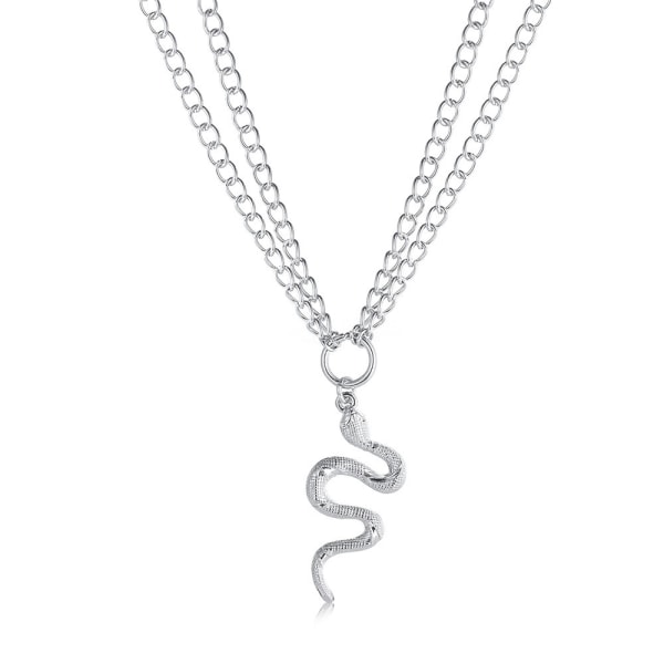 Unik personlighet orm halsband silver orm hänge halsband dam Halloween dominerande hals smycken present
