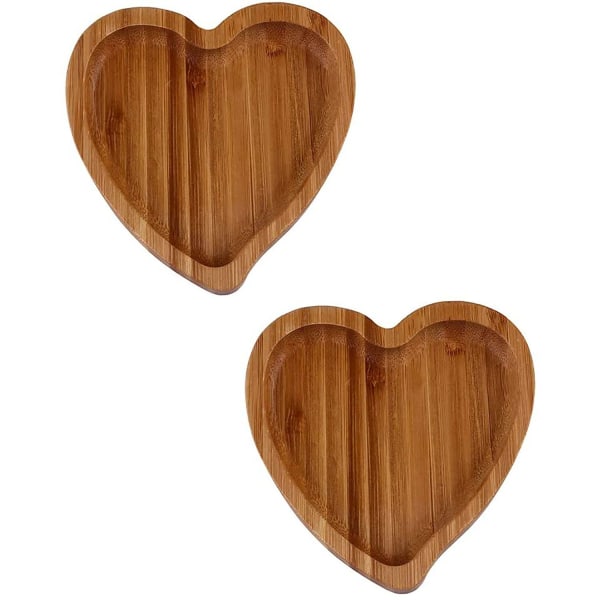 1 st Bambu träprylarbricka hjärtformad förvaring, 20*18,5 cm 20*18.5cm