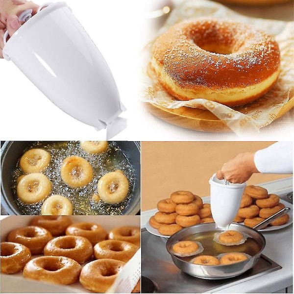 Plast Donut Maker, maskin Form Göra själv Kök Bakverk Vit