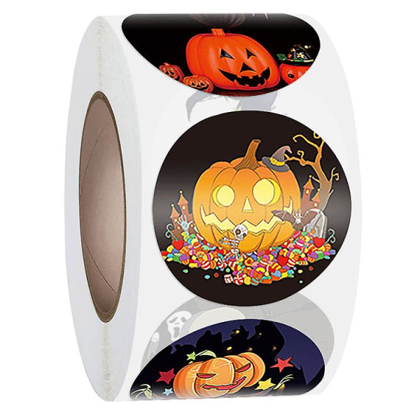 Halloween-klistermärken för barn, 1000 st, 8 livfulla färger och mönster, kuvertförsegl paster för festdekorationer