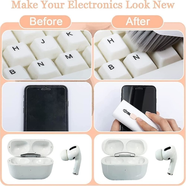 7-i-1 mobiltelefon Bluetooth headset datortangentbord digital rengöringssats magic grey