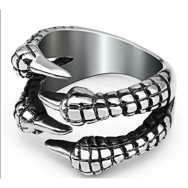 Mens Dragon Claw Smycken Ring Öppna Ringar Rostfritt Stål Punk Goth Eagle Demon