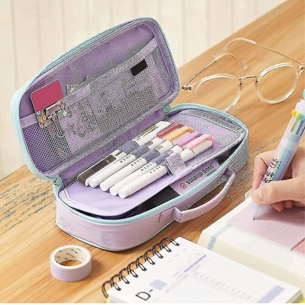 Söt case Kapacitet Bärbar multifunktions pennväska med fack för flickor Barn tonåring