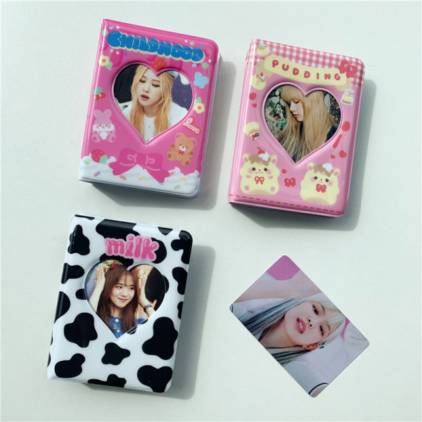 Portabelt minifotoalbum Kpop-stil fotokortalbum, 40 fickor 6x9 cm Mini Kpop fotokortalbum, litet fotosamlingsalbum