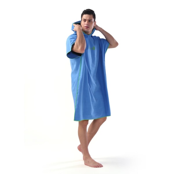 100 % mikrofiber badhandduk Vändbar fleecebadrock för vuxna blue
