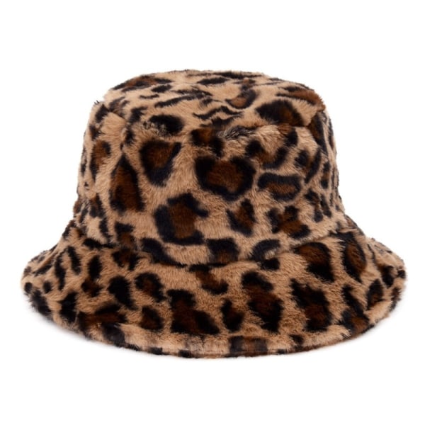 Fluffy Bucket Hat Dam Vinter Furry Faux Fur Warm Hat Bred Brätte Mjuk Hatt