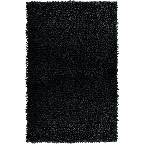 Badmatta Chenille svart, enfärgad duschmatta, mjuk matta (50 x 80 cm) black