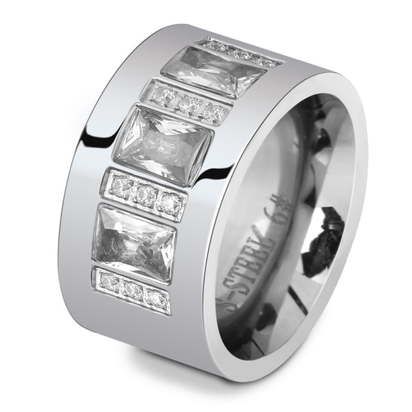 Mode Crystal Ringar i rostfritt stål Steel color 8