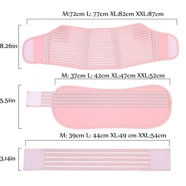 Graviditetsstödbälte Gravidbälte Mjukt Sträckbart Graviditetslyftstöd som andas XXL Storlek: Passar mage: 110-140 cm. pink