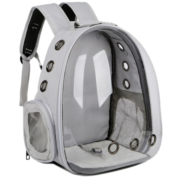 Kattryggsäck, dubbel axelutrymme förpackning för husdjursryggsäck grey