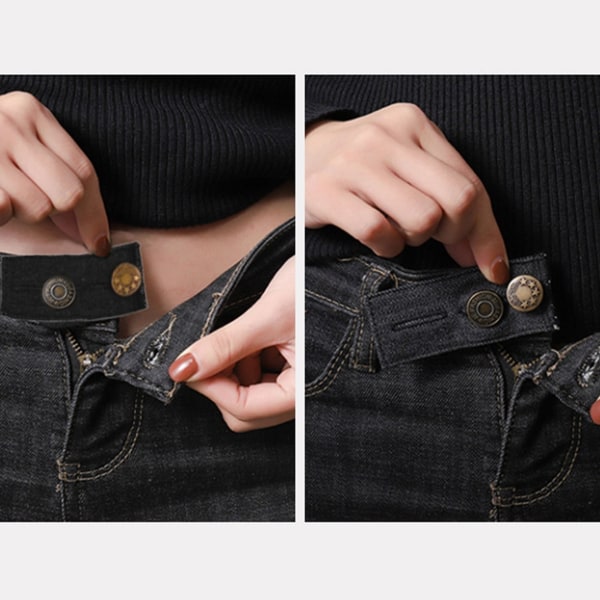 3 delar elastisk midjeförlängare Justerbar byxknapp, Easy Fit byxknapp Jeans midjespänne