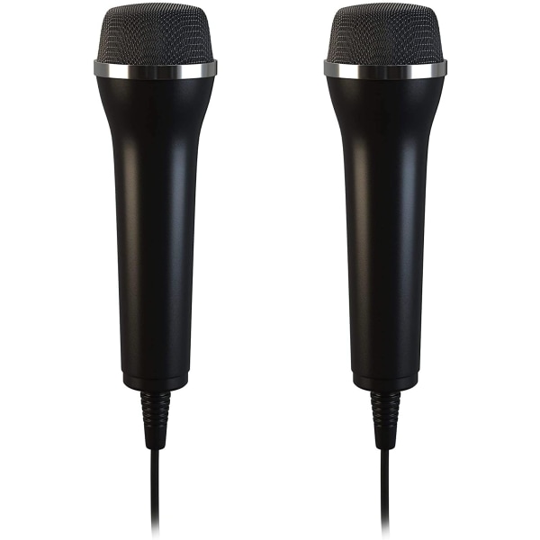 2 Universal USB -mikrofoner för karaoke och inspelning (Wii, PS3, PS4, XboxOne, PC), - Svart