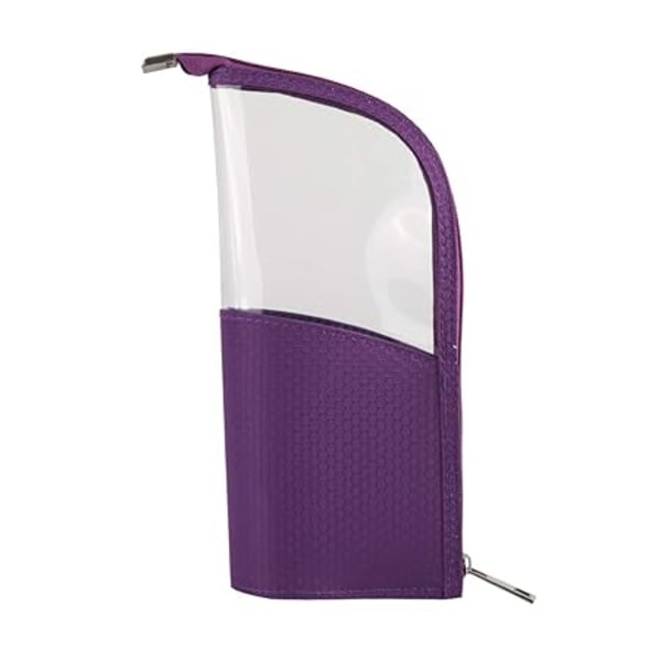 Sminkborstväska, multifunktionell genomskinlig kosmetisk organizer, professionell kosmetisk väska kosmetisk borsthållare (lila) Purple
