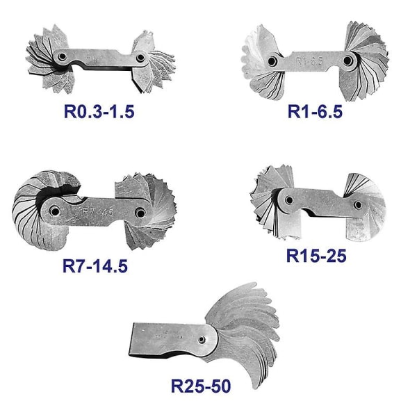 Radiemätare i rostfritt stål, bärbar konkav konvex extern intern bågemätverktyg Radie F