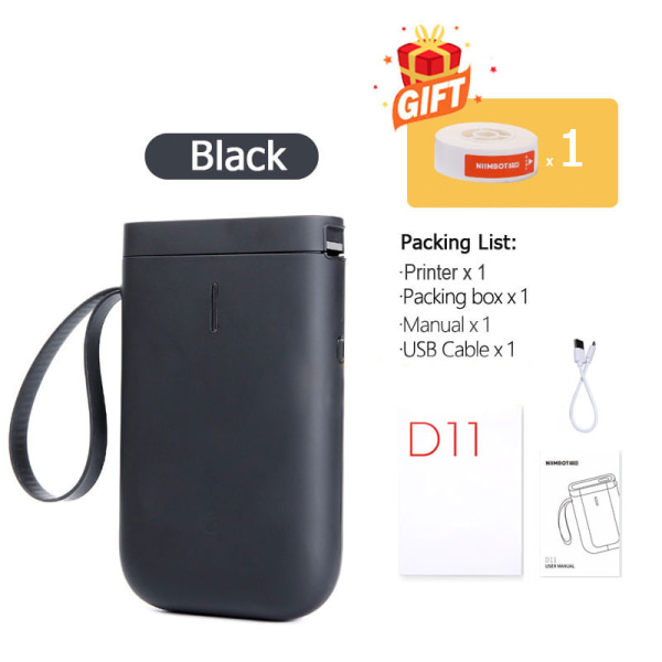 Thermal märkningsmaskin för hemmabruk Handhållen bärbar mini Bluetooth skrivare black