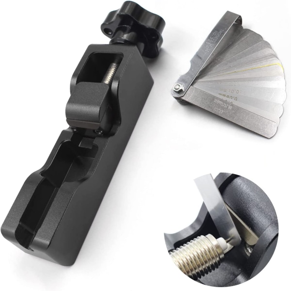 Plug Gap Tool Kit Kompatibel med de flesta 10 mm 12 mm 14 mm 16 mm pluggar, (svart + känselmått)