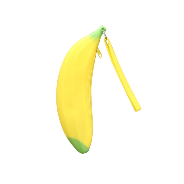 2 st Silikon Banan Pennfodral Case Förvaringspåse Pennväska för flickor Pojkar Skolkontorsmaterial