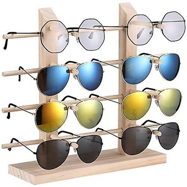 Glasögonställ för 8 par glasögon, kreativt solglasögonställ i trä, glasögon