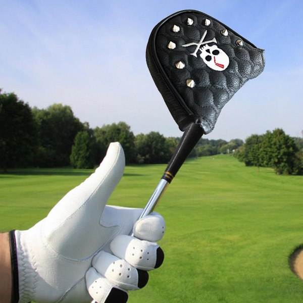 Magnetstängning Golf Putter Head Covers Golf Club Head Covers PU läderskydd för golfklubbor black