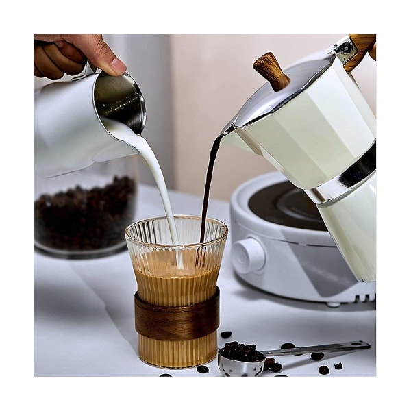 Kaffekanna, mokakanna Italiensk kaffemaskin 6 koppar/10 ounce spis espressomaskin, används för gas eller el