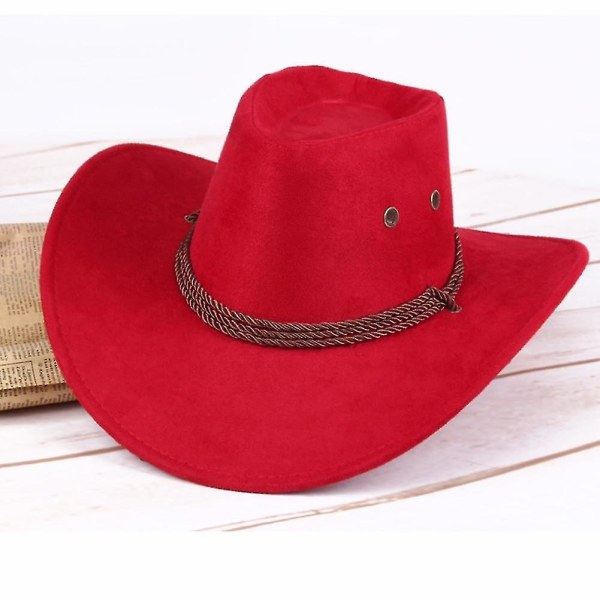 Western Cowboyhatt, Kvinnor Män Mode Solsköld Cap(röd)