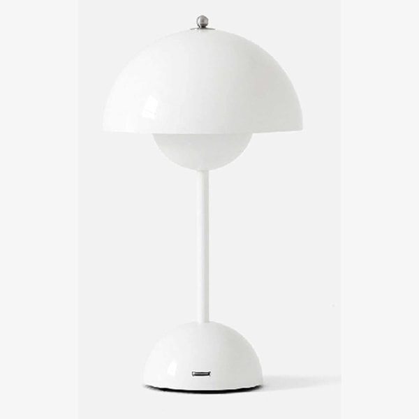 Modern Touch Skrivbordslampa Inch Mushroom Bordslampa Sängbord Liten söt blomknopp Design Nattljus (Vit)