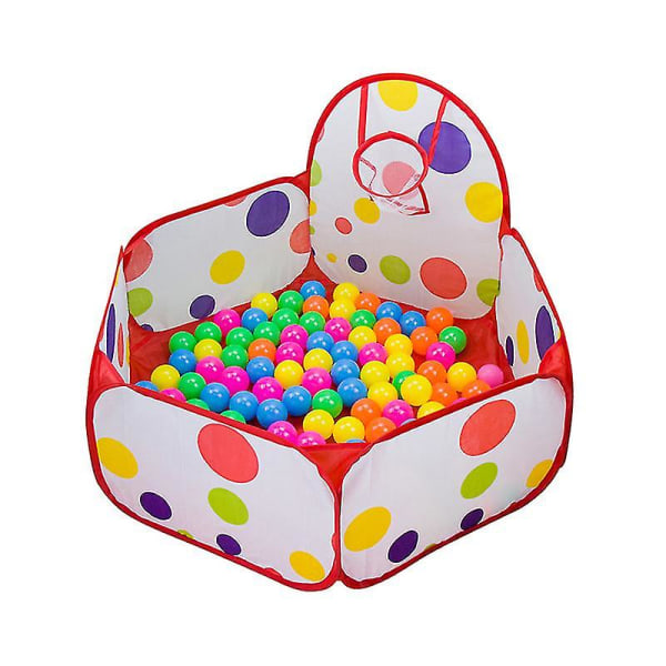 Hexagonal popup-bollgrop - Flerfärgad prickdesign - utan bollar