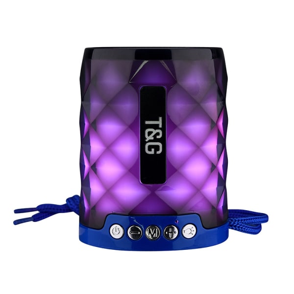 Tg155 färg LED mini bärbar vattentät tf-kort fm stereo trådlös bluetooth -kompatibel högtalare utomhushögtalare blue