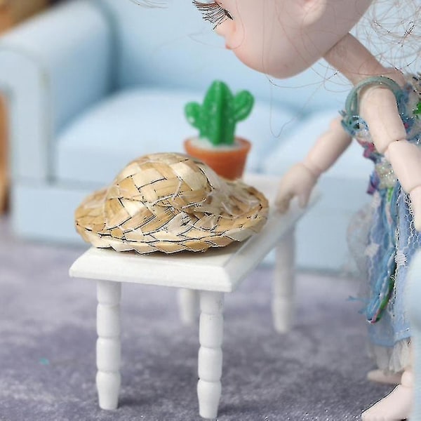 12 st Miniatyr halmhatt kompatibel med Dollhouse Gör-det-själv-dekorationstillbehör