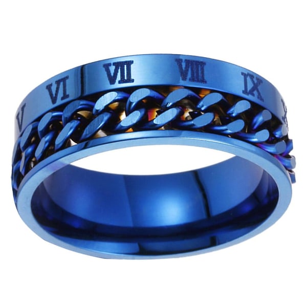 1 st Unisex mode titan stål ring Roterbar ring romerska siffror Ring 8